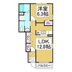 S.R-E・2 1LDKの間取図画像
