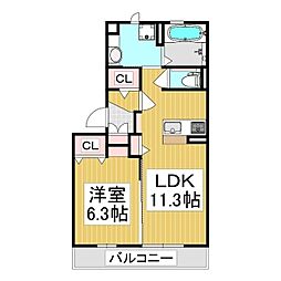 グラン・ラ・フォーレ 1LDKの間取図画像