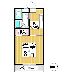 コーポ御幣川 1Kの間取図画像