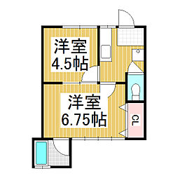 千曲ハイツ 2Kの間取図画像