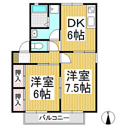 ファミール広田B 2DKの間取図画像