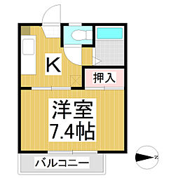 ベル・メゾンT・K 1Kの間取図画像