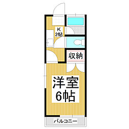 ブルーハイツ 1Kの間取図画像