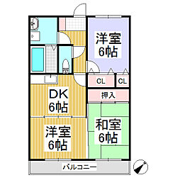 マンションスカイヒルズ 3DKの間取図画像