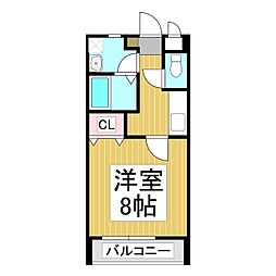 COZY 1Kの間取図画像