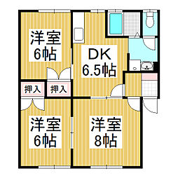 アーバンハイツ 3DKの間取図画像