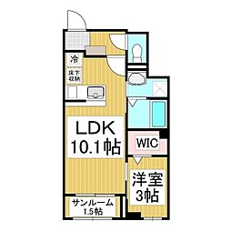 ア.ラ.モードB 1LDKの間取図画像