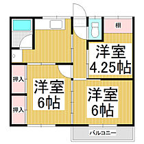 国分コーポ  ｜ 長野県上田市国分（賃貸アパート2K・2階・46.00㎡） その2