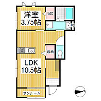 ポン・シャテーニュ  ｜ 長野県上田市住吉（賃貸アパート1LDK・1階・38.50㎡） その2