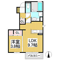 LIEN　N棟  ｜ 長野県上田市緑が丘3丁目（賃貸アパート1LDK・1階・36.58㎡） その2