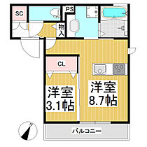 Esq材木町  ｜ 長野県上田市材木町1丁目（賃貸マンション1LDK・1階・32.15㎡） その2