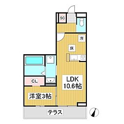 Lumiere33 1LDKの間取図画像