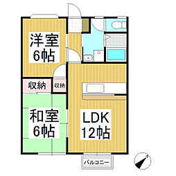 ハーベスト祢津 2LDKの間取図画像