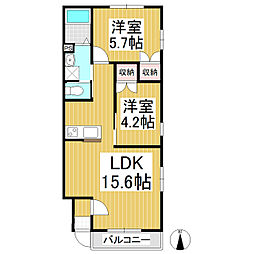D上丸子 2LDKの間取図画像