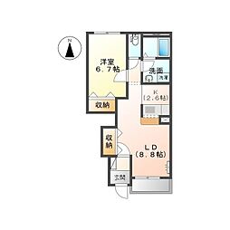 パルファミール 1LDKの間取図画像