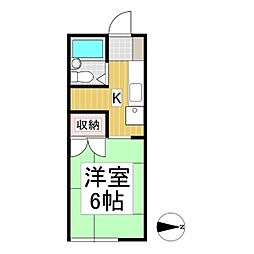 オーロラ上田 1Kの間取図画像