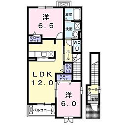 ル・レーブA 2LDKの間取図画像