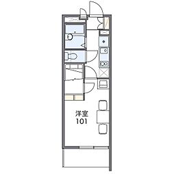 レオパレスエスペランサ 1Kの間取図画像