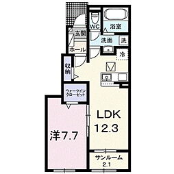 ヴィラ ノーチェ 1LDKの間取図画像
