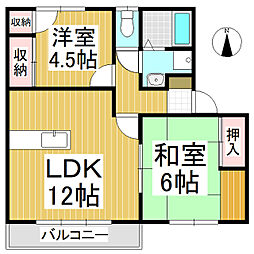 リディア小島 2LDKの間取図画像