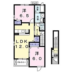 クレメント 2LDKの間取図画像