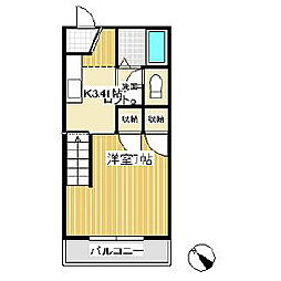 ハイツロワドール 1Kの間取図画像