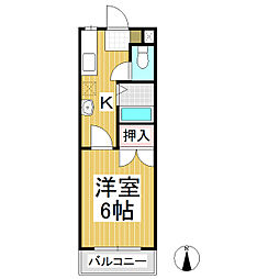 Kルーム 1Kの間取図画像