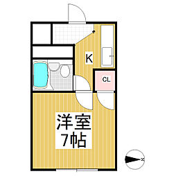 セントラルハイツ 1Kの間取図画像