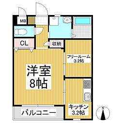 プランドール 1SKの間取図画像