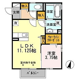 ベイリービーズ 1LDKの間取図画像
