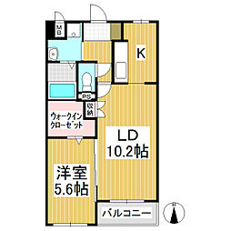 ラフィネソラーレ 1LDKの間取図画像