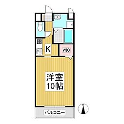 風ハウス 1Kの間取図画像