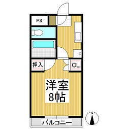コーポ・セシ.ボン・S 1Kの間取図画像