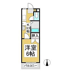 Kルーム 1Kの間取図画像