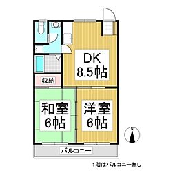 MEZZONNOZAWA 2DKの間取図画像