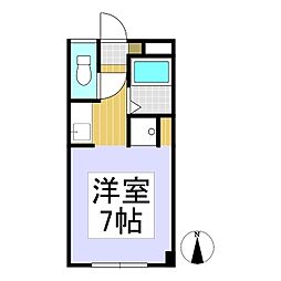 レジデンスKURASAWA 1Kの間取図画像