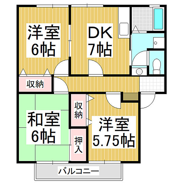 長野県長野市大字南長池(賃貸アパート3DK・2階・58.00㎡)の写真 その2