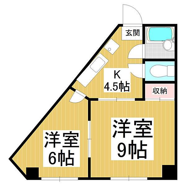 みわ鎌倉館 ｜長野県長野市大字三輪(賃貸マンション2K・3階・39.12㎡)の写真 その2