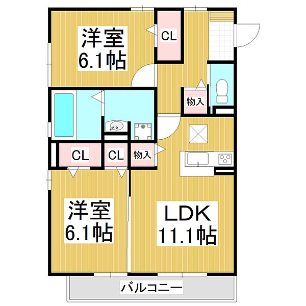 セジュールIMACHI ｜長野県長野市居町(賃貸アパート2LDK・1階・58.67㎡)の写真 その2