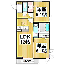 グランスクエア　III番館  ｜ 長野県長野市鶴賀（賃貸アパート2LDK・2階・55.33㎡） その2