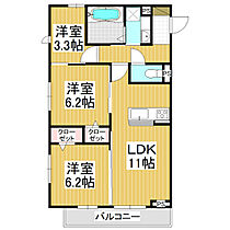 グランスクエア　III番館  ｜ 長野県長野市鶴賀（賃貸アパート3LDK・2階・59.92㎡） その2