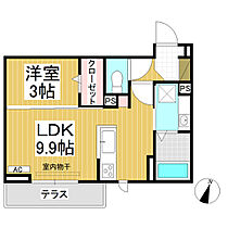 グランスクエア　IV番館  ｜ 長野県長野市鶴賀（賃貸アパート1LDK・1階・32.05㎡） その2