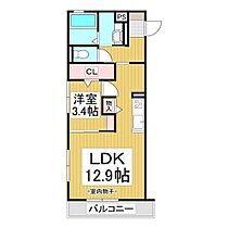 コラージュななせ 102 ｜ 長野県長野市鶴賀（賃貸アパート1LDK・1階・41.59㎡） その2