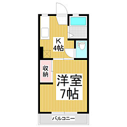 パルデンスひとよ 1Kの間取図画像