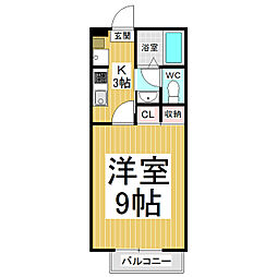 メゾンソレイユ 1Kの間取図画像