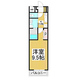 コンフォーティア小柴見 1Kの間取図画像