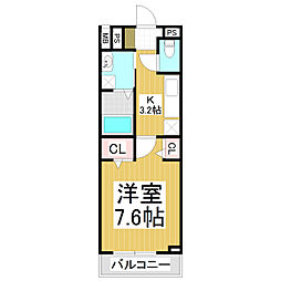 コンフォーティア小柴見 1Kの間取図画像
