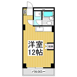 クーフナガノ ワンルームの間取図画像
