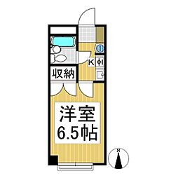 シガ第1ハイツ 1Kの間取図画像