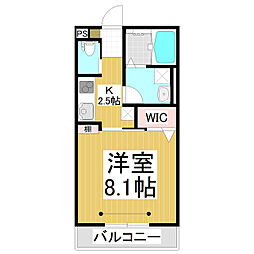 パルヴィエール 1Kの間取図画像